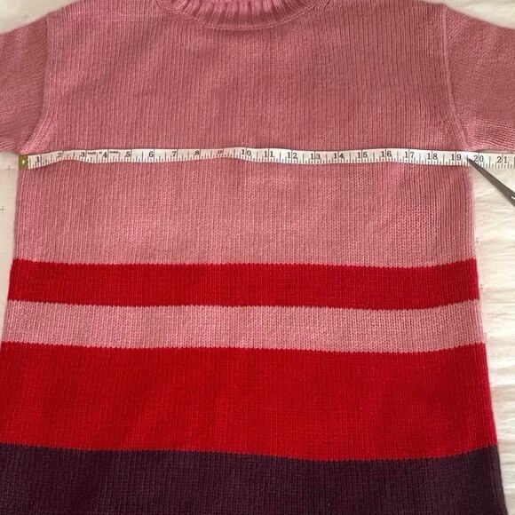 Ann Taylor Color Block Tunic Turtleneck Sweater Women's S | Pink Stripe | EUC - Picture 8 of 10